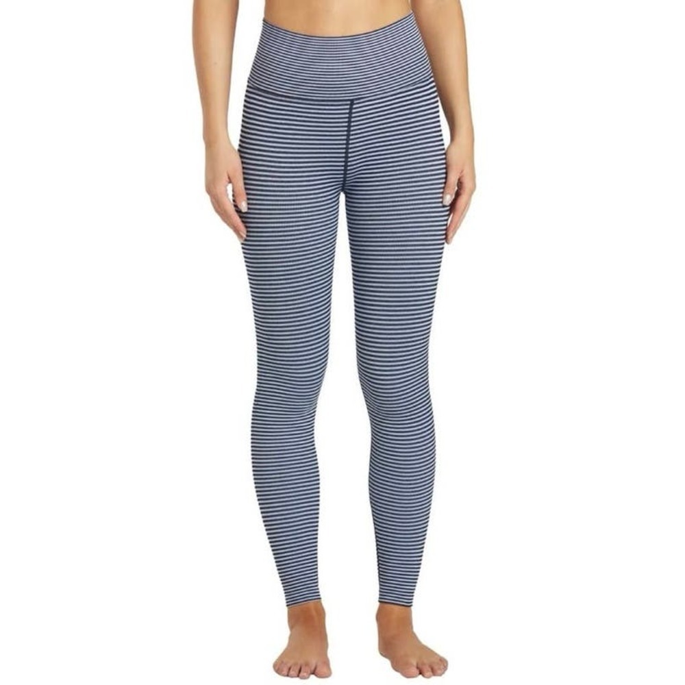 Spiritual Gangster Love Sculpt Stripe Jacquard Legging- Navy pin stripe  xs/s